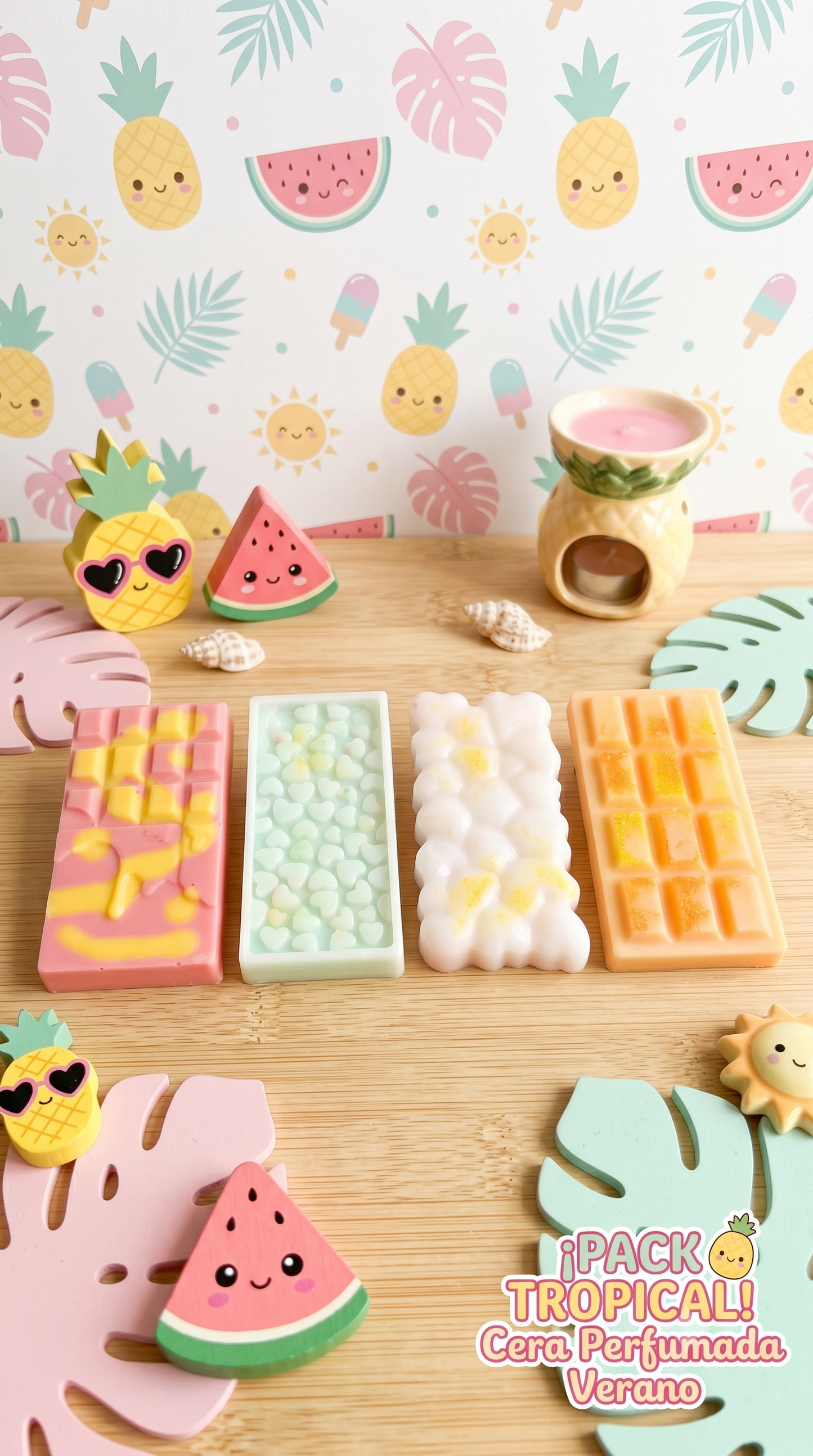 🌴 Colección "Verano Tropical" | Kit de Mini Snap Bars de Wax Melts🍹🌺