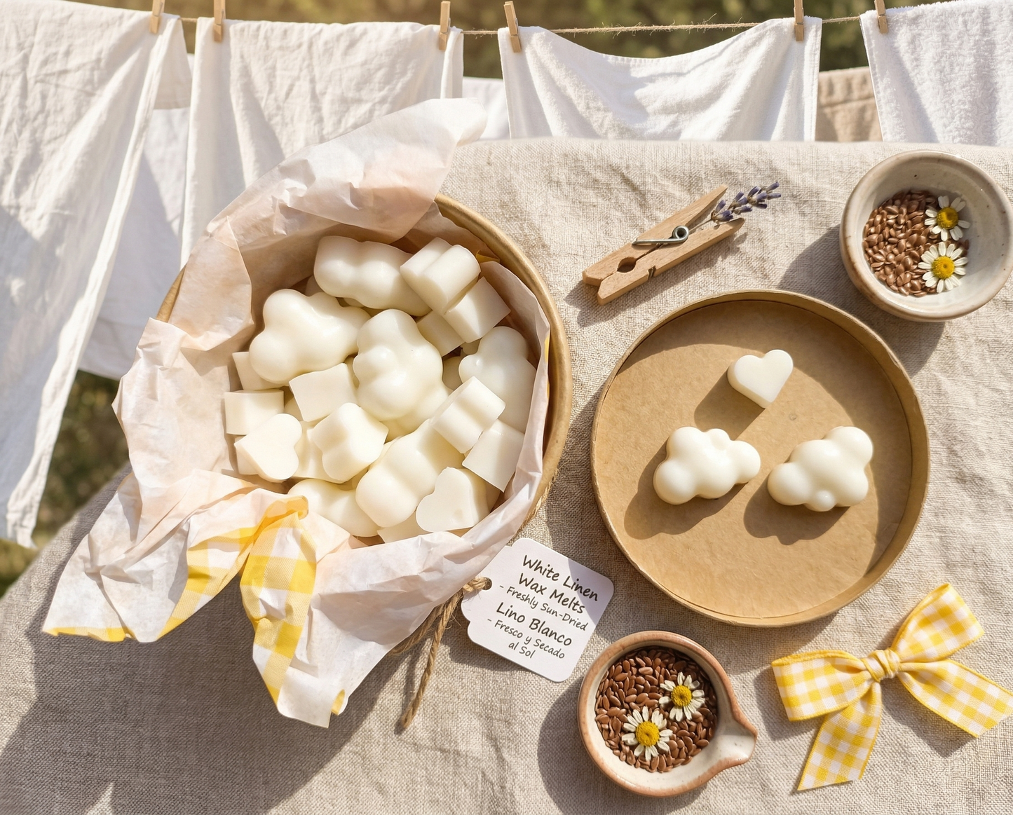 ☁️ Melts "Lino Blanco" - El aroma delicado de las sábanas secadas al sol ☁️