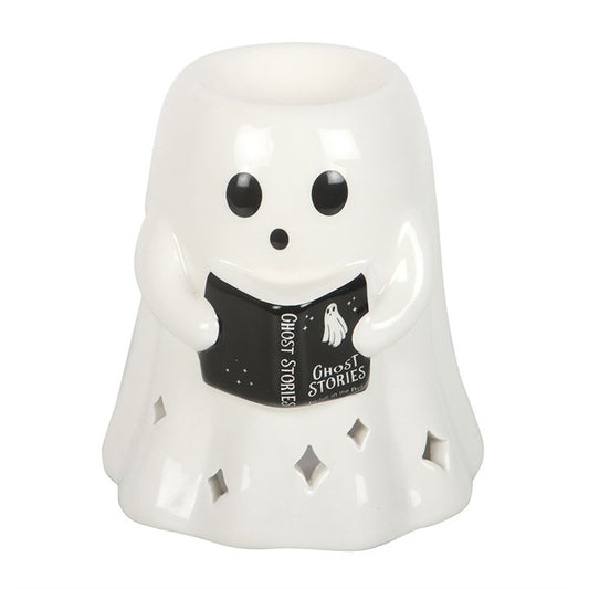 👻📖 Quemador de Cerámica "Fantasma Lector" - Aromas y Cuentos de Ultratumba ✨
