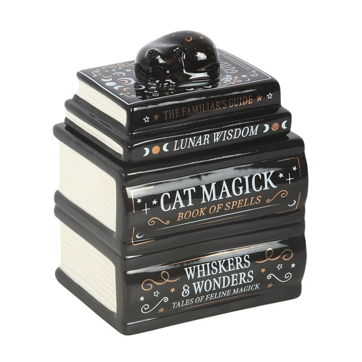 🐈⬛📚 Quemador de Esencias de Cerámica "El Grimorio del Familiar" ✨🕯️