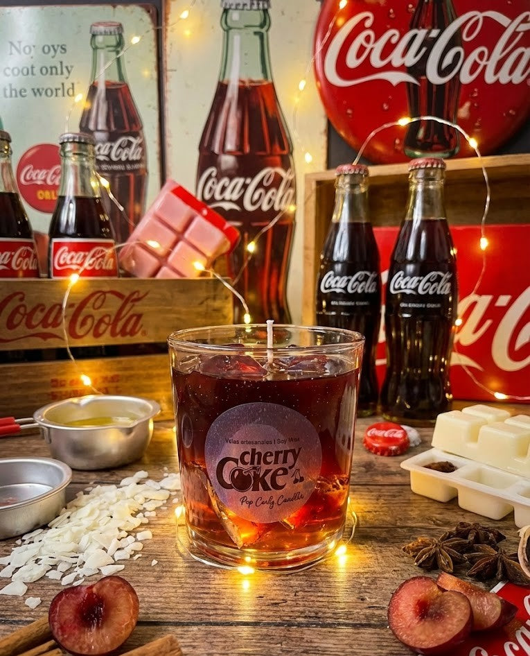 Vela de Soja Artesanal Estilo Refresco - 🍒🥤 Cherry Coke