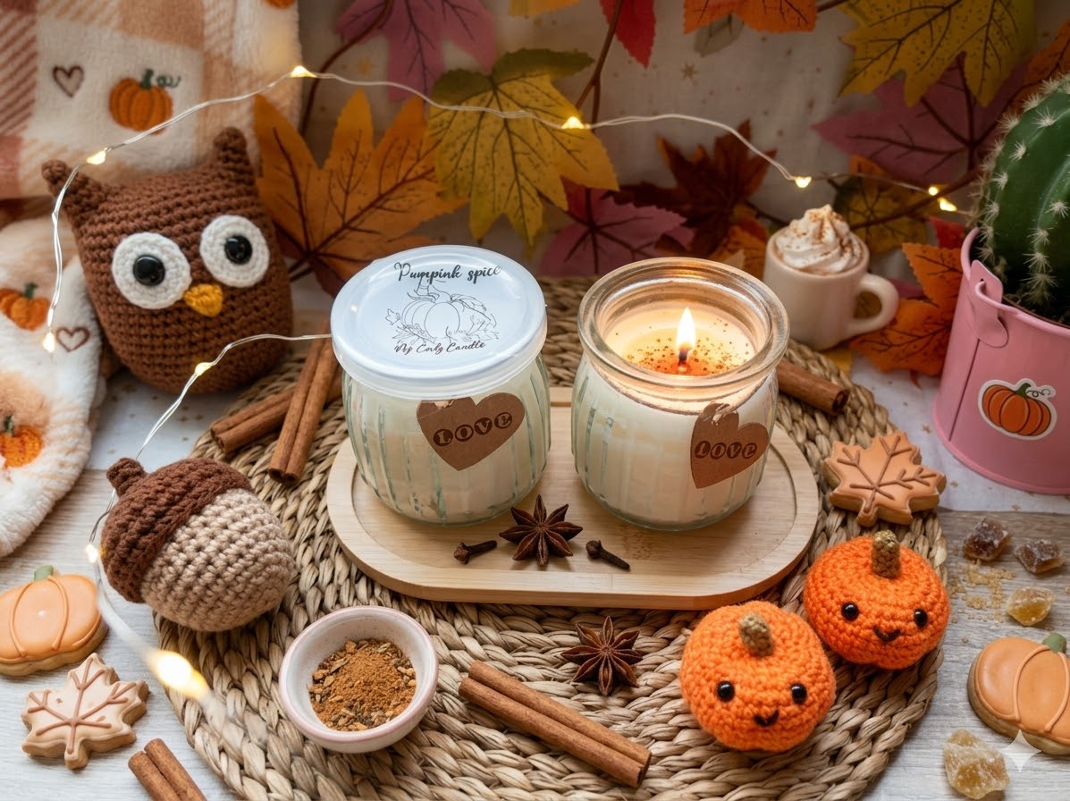 Vela artesanal "Pumpkin & co." 🎃