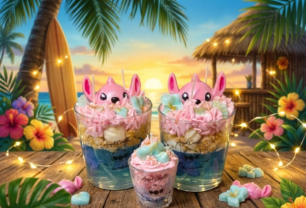Vela Artesanal "Angel" 💖 - La Dulce Compañera de Stitch 🌺