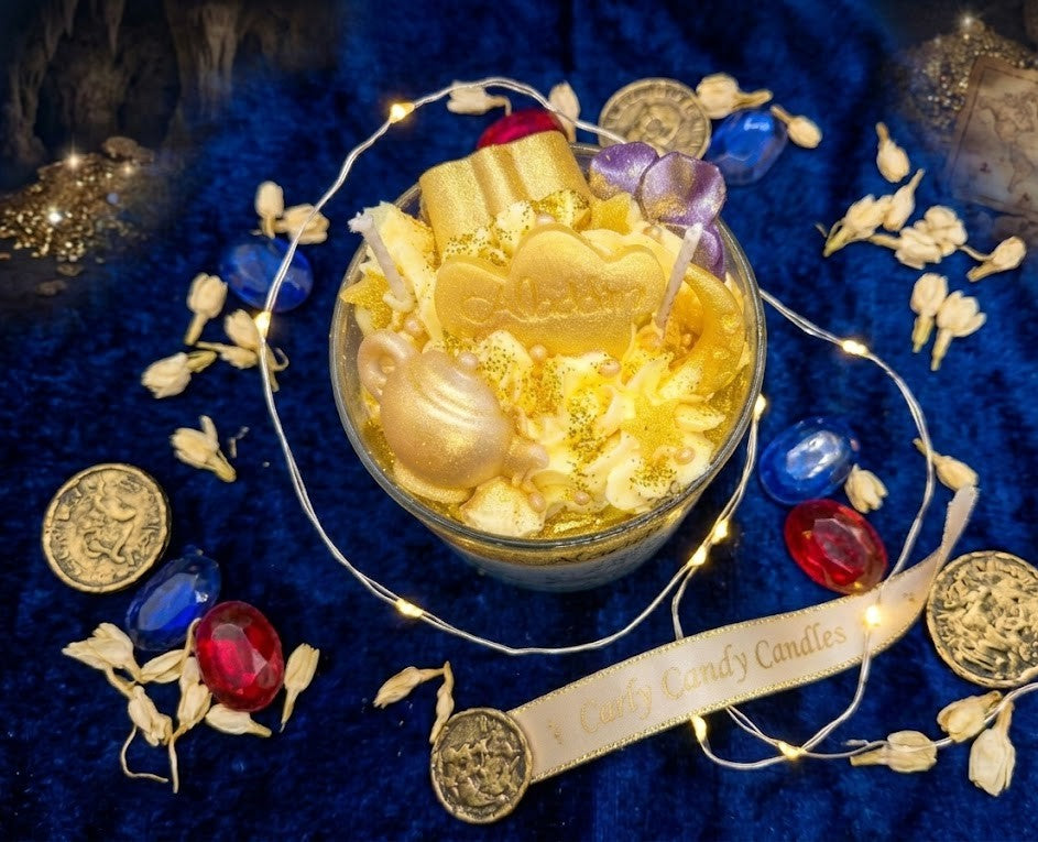 🌙🕌💫 Vela Artesanal "mundo ideal Aladdín" ❄️✨