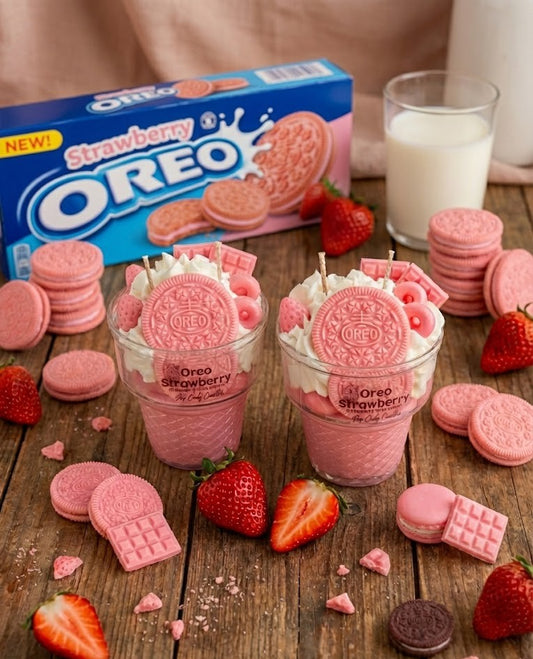 Vela Artesanal Dessert: Oreo Strawberry Dream 🍓🍪