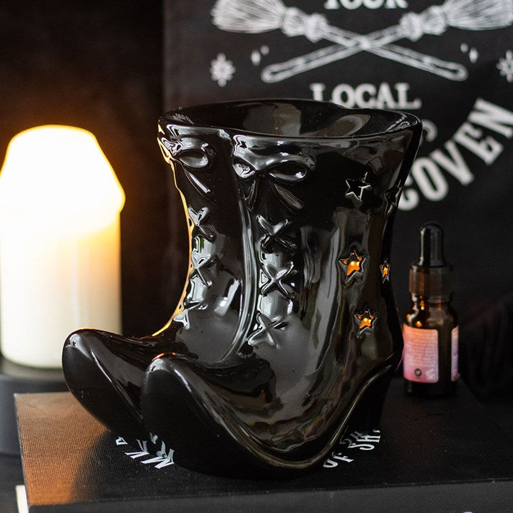🧙‍♀️✨ Quemador de Cerámica "Botas de Bruja" - Magia y Misterio en tu Hogar 🖤