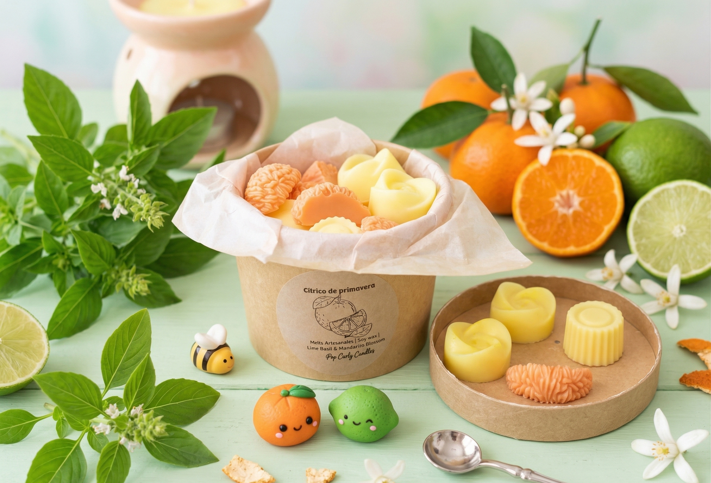 🍋🌿 Melts "Cítricos de primavera" - Lime Basil & Mandarine Blossom" 🍊✨
