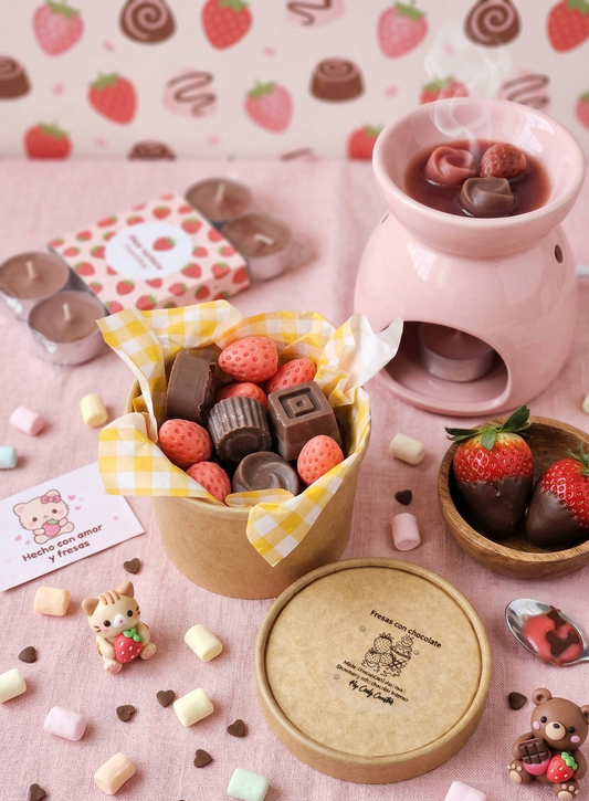 🍓🍫 Melts "Fresas con Chocolate fondant" - Para los más golosos 🧸✨
