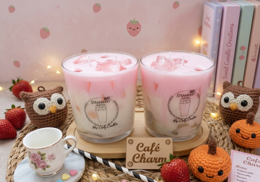 Vela Artesanal "Strawberry latte"!  🍓