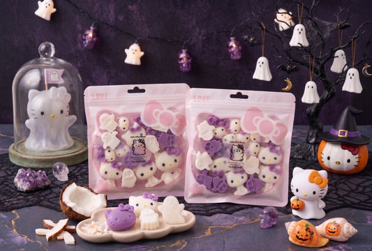 👻🥥 Bolsita de Wax Melts "Hello Kitty Ghost" - Batido de coco 🏝️🎀