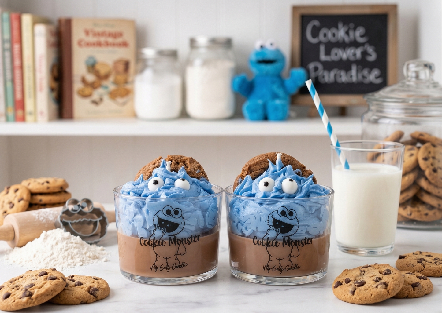 Vela Artesanal "Choco Cookie Monster!" 🟤