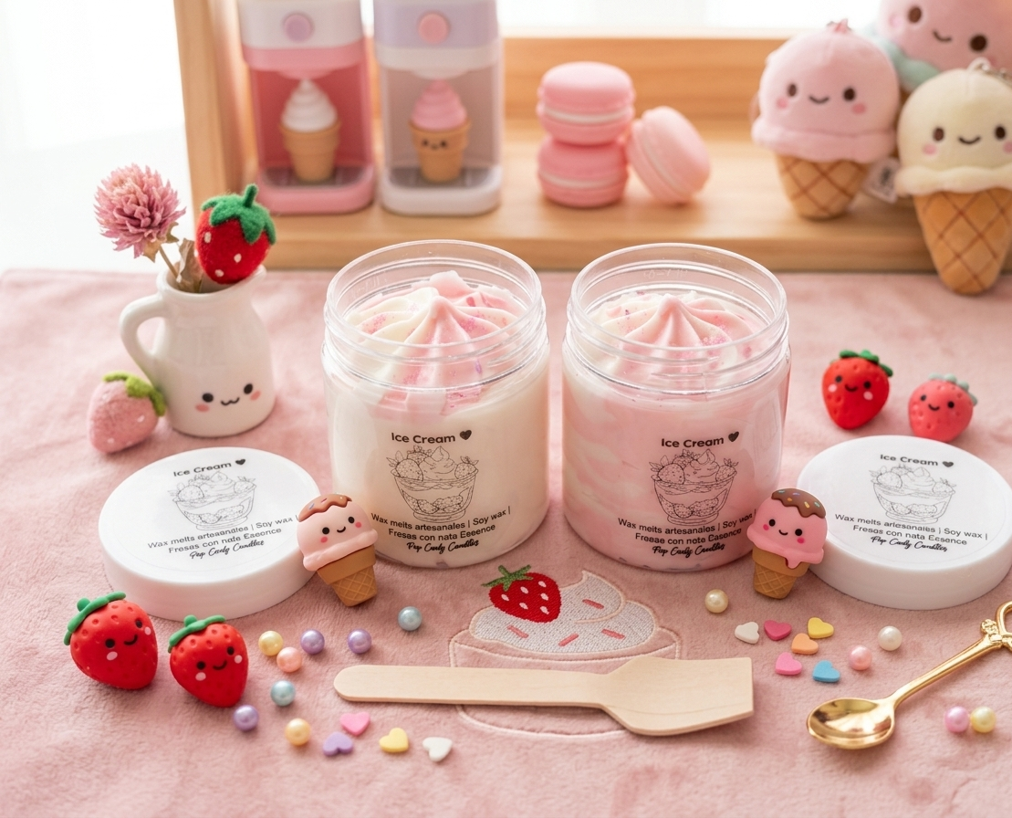 🍓🍦 Ice cream Melts Cuchareables - Fresas con Nata 🍦🍓