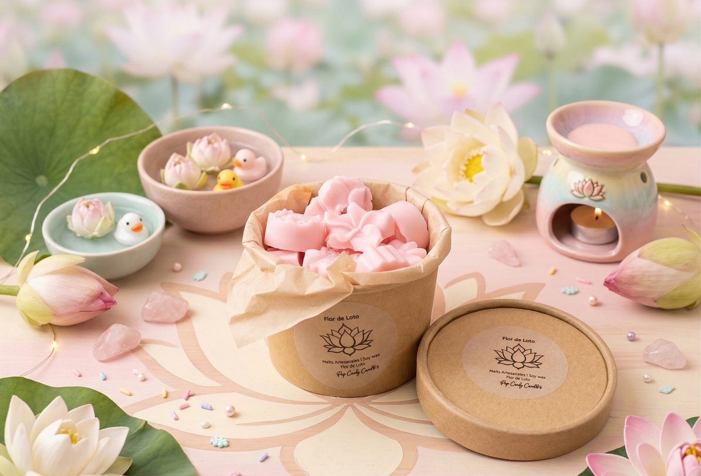 🌸✨ Melts "Flor de Loto" - La delicadeza de la primavera en tu quemador ✨🌸