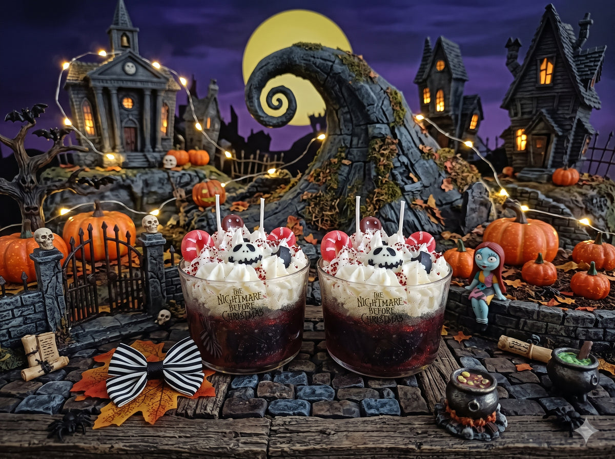 💀 Collectible Handmade Candle "Jack Discovers Christmas" – Sweet Lollipop Edition 🍭