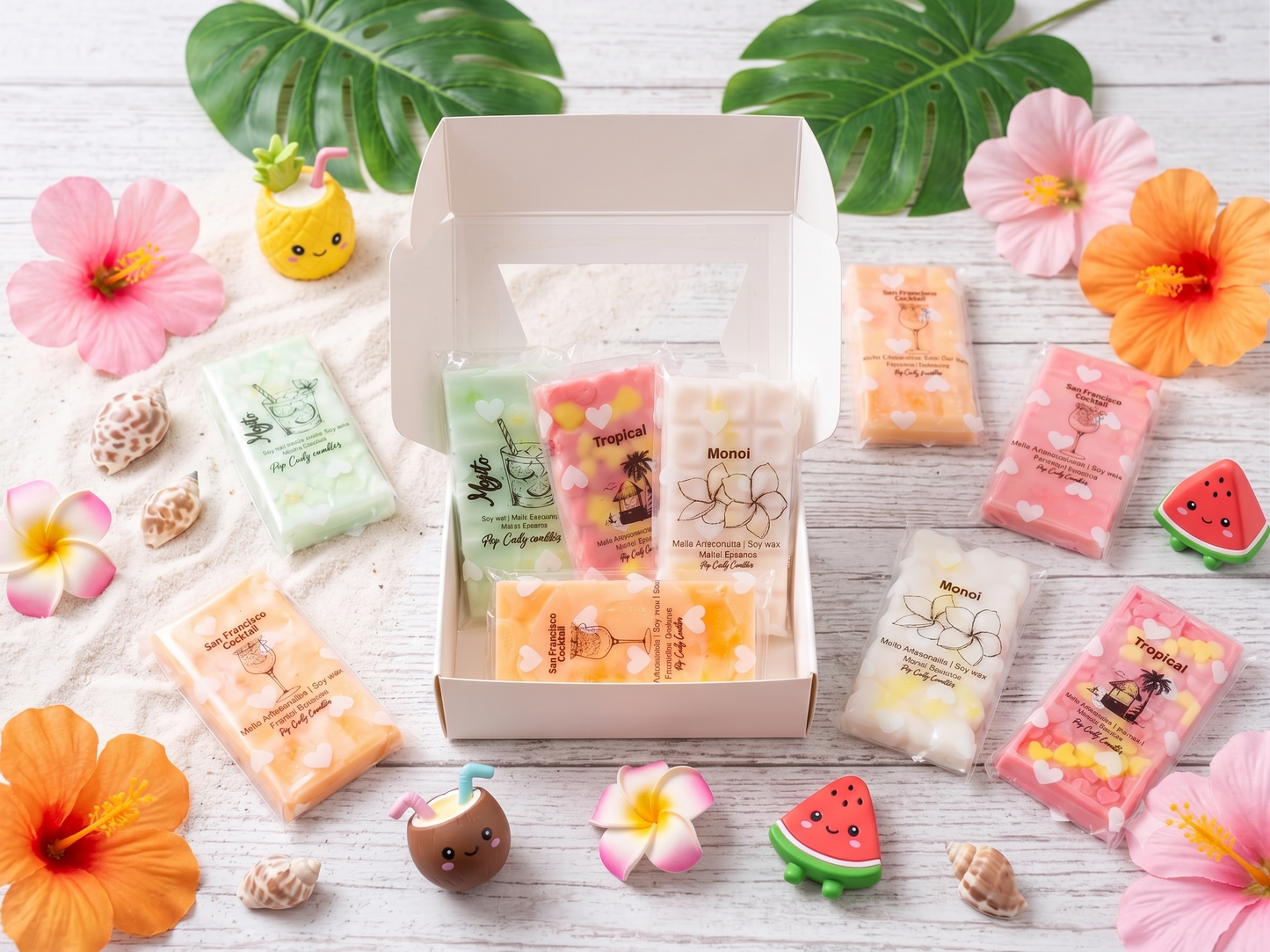 🌴 Colección "Verano Tropical" | Kit de Mini Snap Bars de Wax Melts🍹🌺