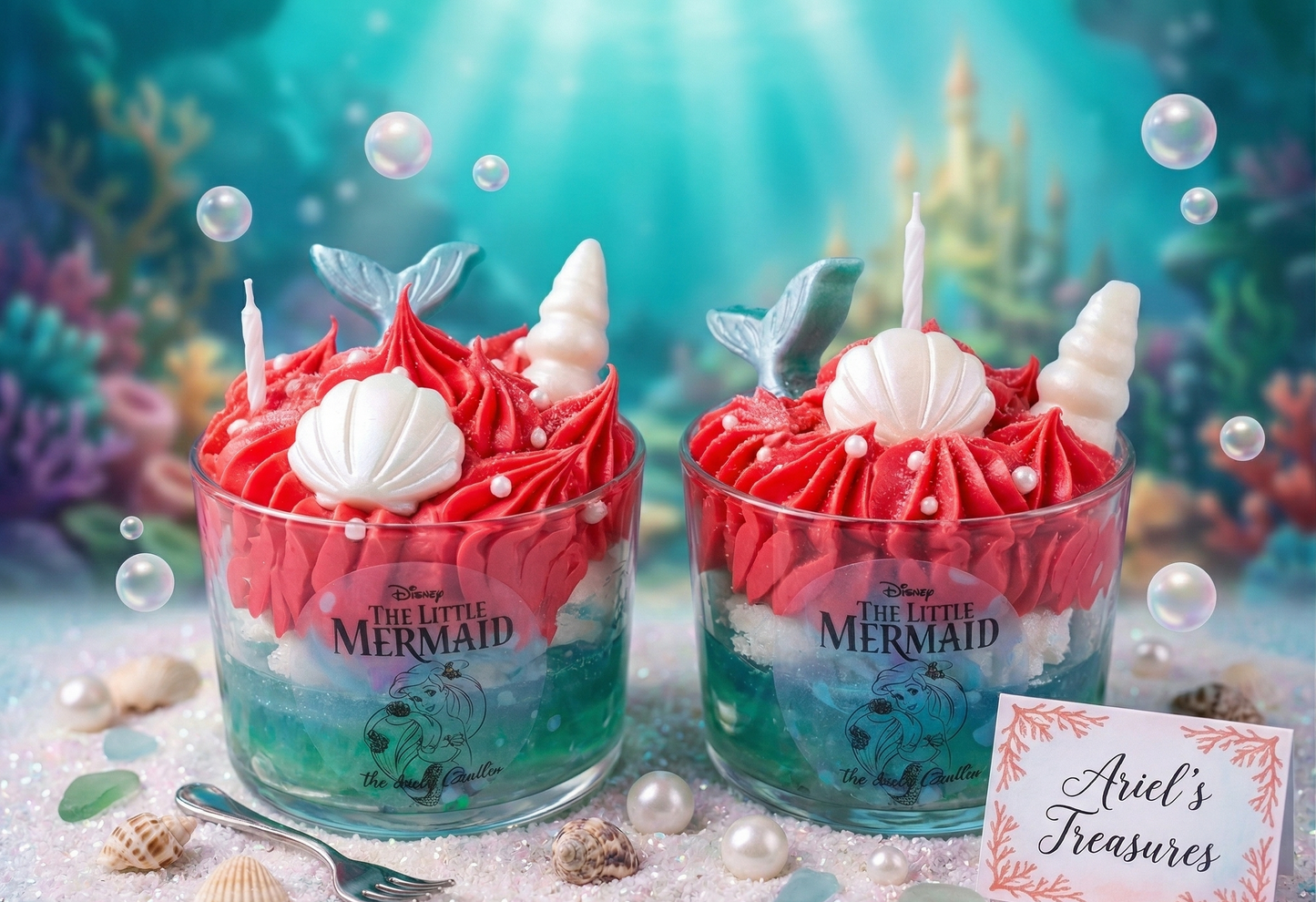 🧜‍♀️✨ ¡Sumergete en el Océano con nuestra Vela Artesanal "Brisa de Mar" de La Sirenita! ✨🧜‍♀️
