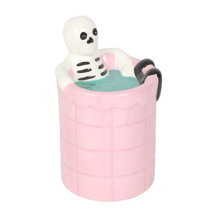 🛁💀 Quemador de Cerámica "Esqueleto en el Spa"- Relax Terroríficamente Cuqui ✨