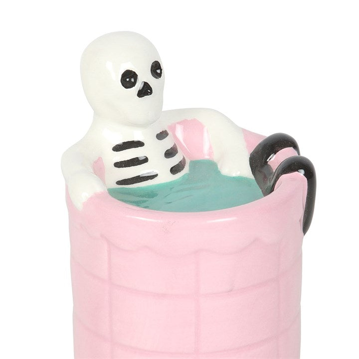 🛁💀 Quemador de Cerámica "Esqueleto en el Spa"- Relax Terroríficamente Cuqui ✨