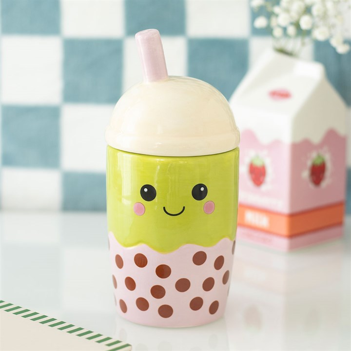 🧋✨ Quemador de Cerámica "Matcha Boba": Tu Bubble Tea Más Kawaii 💖