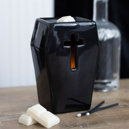 ⚰️🦇 Quemador de Cerámica "Ataúd Gótico": Oscuridad y Elegancia en tu Hogar 🖤
