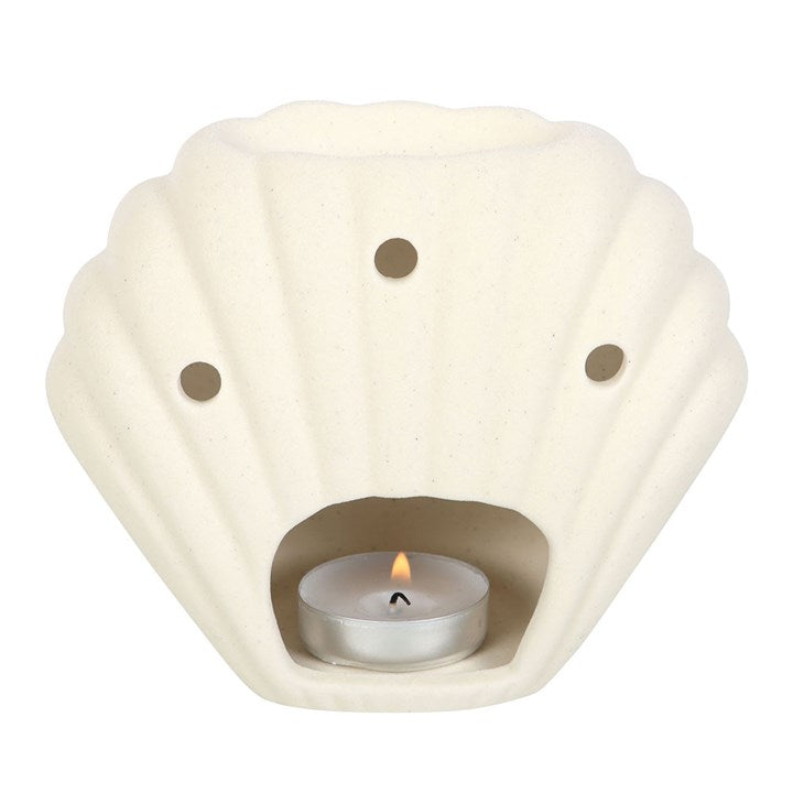 🐚✨ Quemador de Cerámica "Concha de Mar"- Elegancia Costera y Relax 🌊