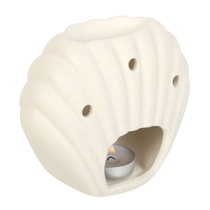 🐚✨ Quemador de Cerámica "Concha de Mar"- Elegancia Costera y Relax 🌊