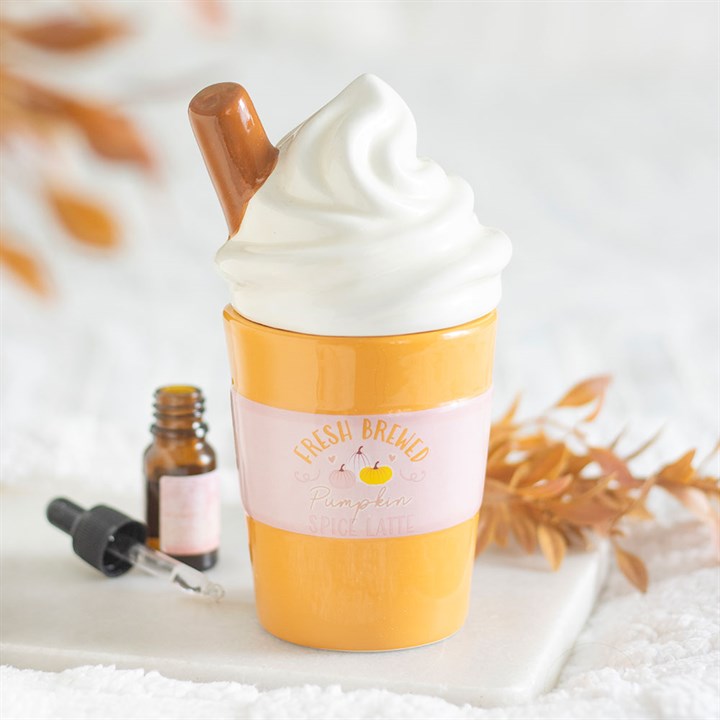 ☕🍂 Quemador de Cerámica "Vaso Pumpkin Spice Latte"- Tu Bebida Favorita, Ahora en Aroma ✨