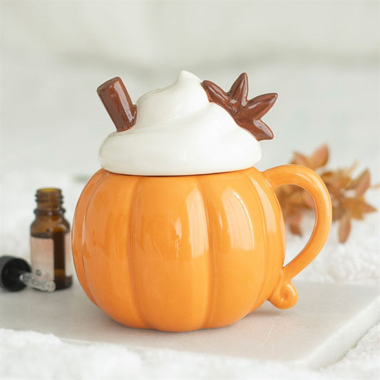 🎃☕ Quemador de Cerámica "Pumpkin Spice Latte"- El Auténtico Sabor del Otoño 🍂✨