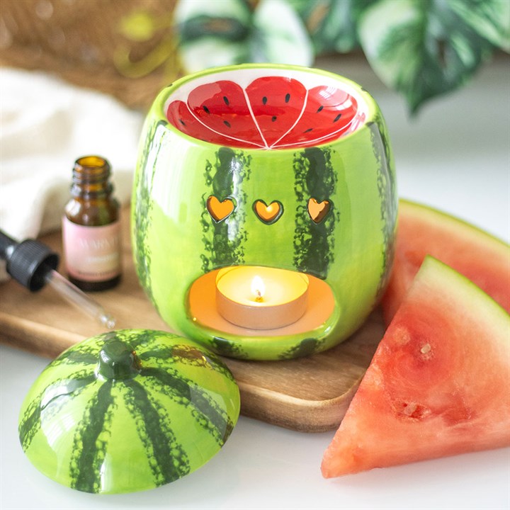 🍉☀️ Quemador de Esencias de Cerámica "Rodaja de Sandía" (Colección de Verano) 🌊🍹