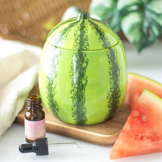 🍉☀️ Quemador de Esencias de Cerámica "Rodaja de Sandía" (Colección de Verano) 🌊🍹