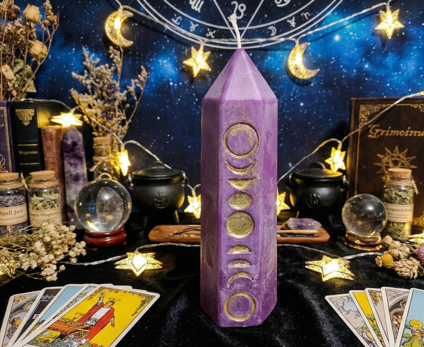 🌙 Vela Altar de Poder: Fases Lunares & Agarwood 🌙