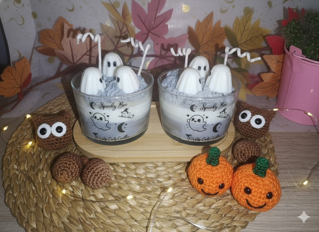 Vela artesanal "Spooky Boo" 👻