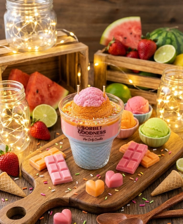 🍉 Sorbet Goodness: El Sabor del Verano en una Vela 🍓
