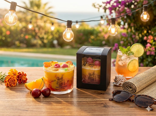 Vela Artesanal "Sweet San Francisco" 🍒🍊🌅