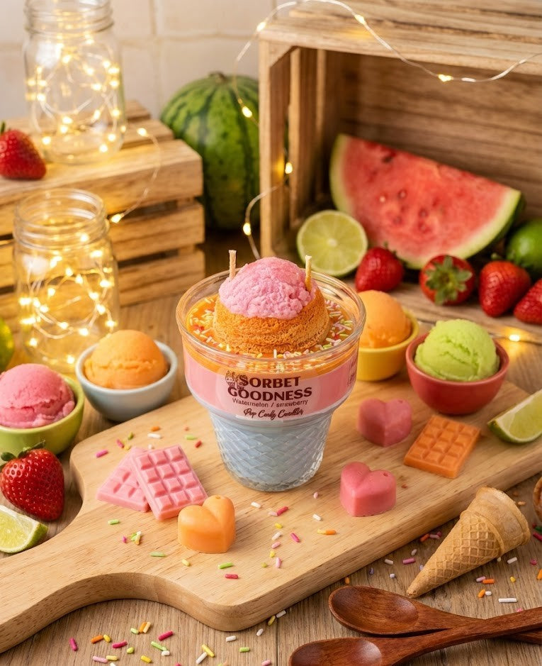 🍉 Sorbet Goodness: El Sabor del Verano en una Vela 🍓