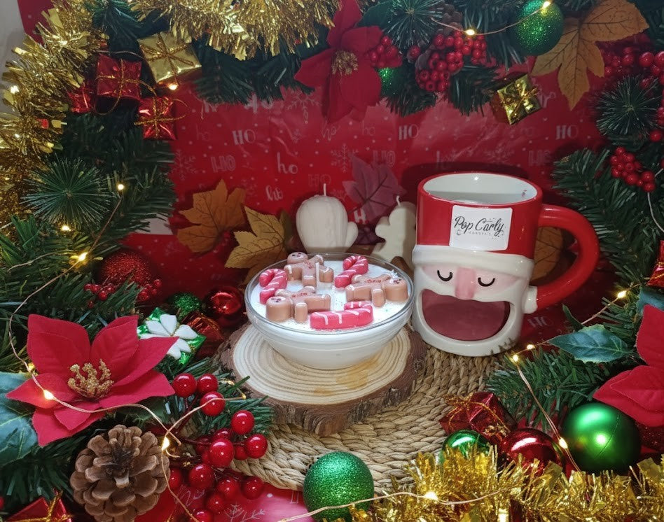 Vela artesanal "Bowl de navidad" 🍪