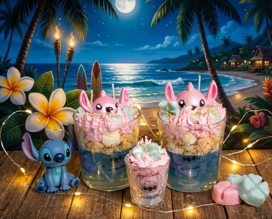 Vela Artesanal "Angel" 💖 - La Dulce Compañera de Stitch 🌺