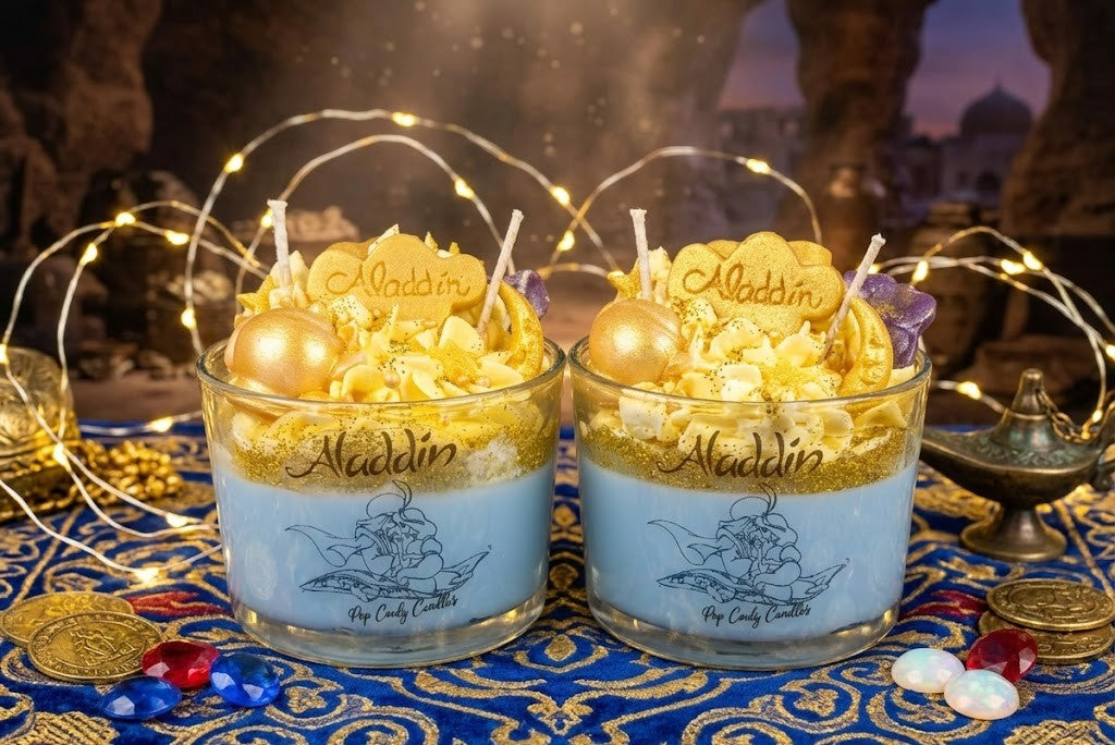 🌙🕌💫 Vela Artesanal "mundo ideal Aladdín" ❄️✨