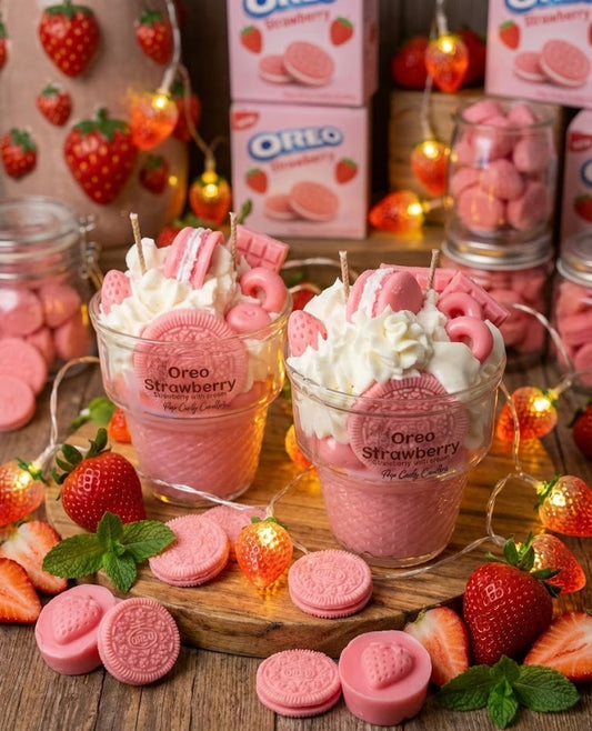 Vela Artesanal Dessert: Oreo Strawberry Dream 🍓🍪