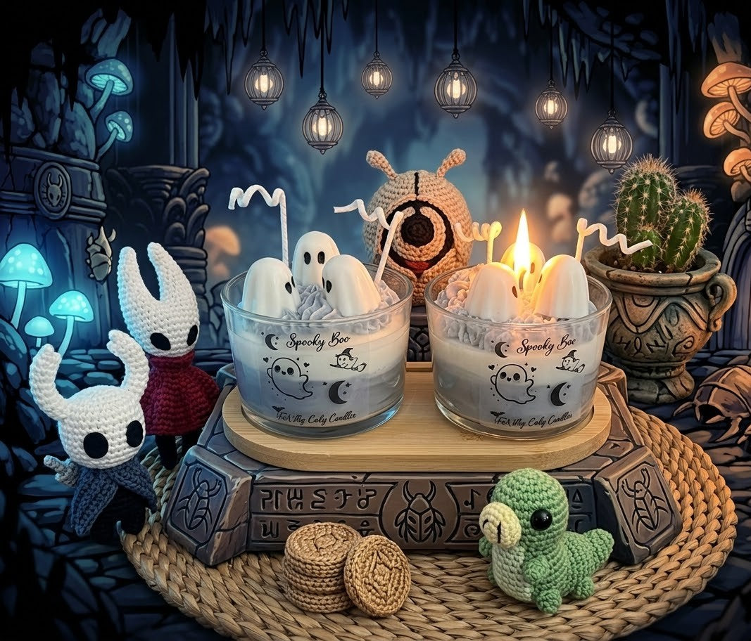 Vela artesanal " Hollow Spooky Boo Knight" 👻