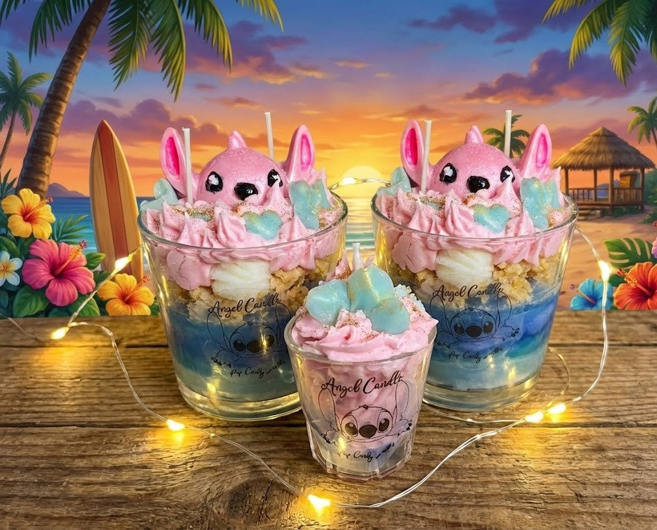 Vela Artesanal "Angel" 💖 - La Dulce Compañera de Stitch 🌺