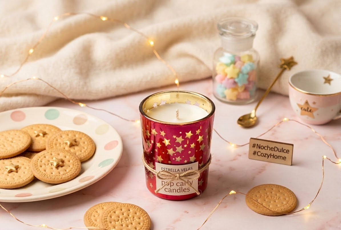 🍮 Vela Artesanal "Noche Dulce" – Aroma a Natillas de la Abuela 🌙