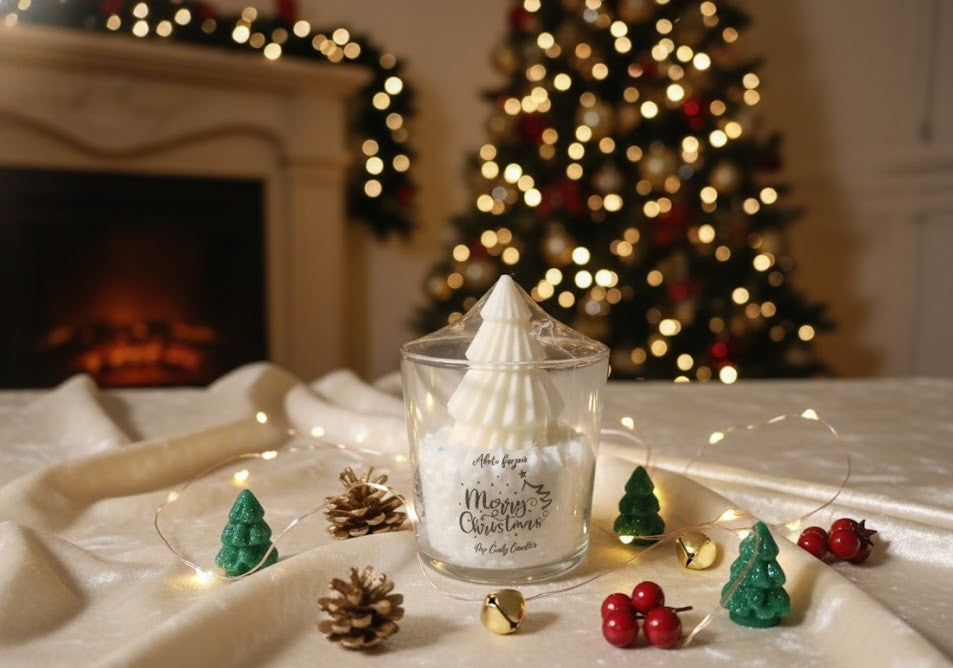Vela artesanal "Abeto del polo norte White Christmas"❄️