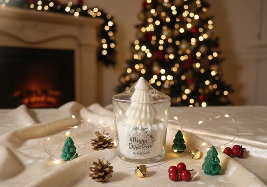 Vela artesanal "Abeto del polo norte White Christmas"❄️