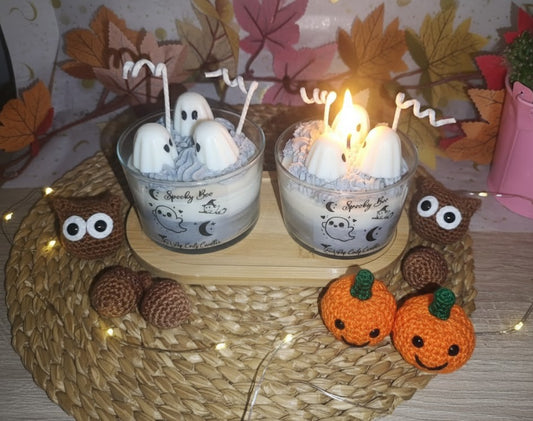 Vela artesanal "Spooky Boo" 👻